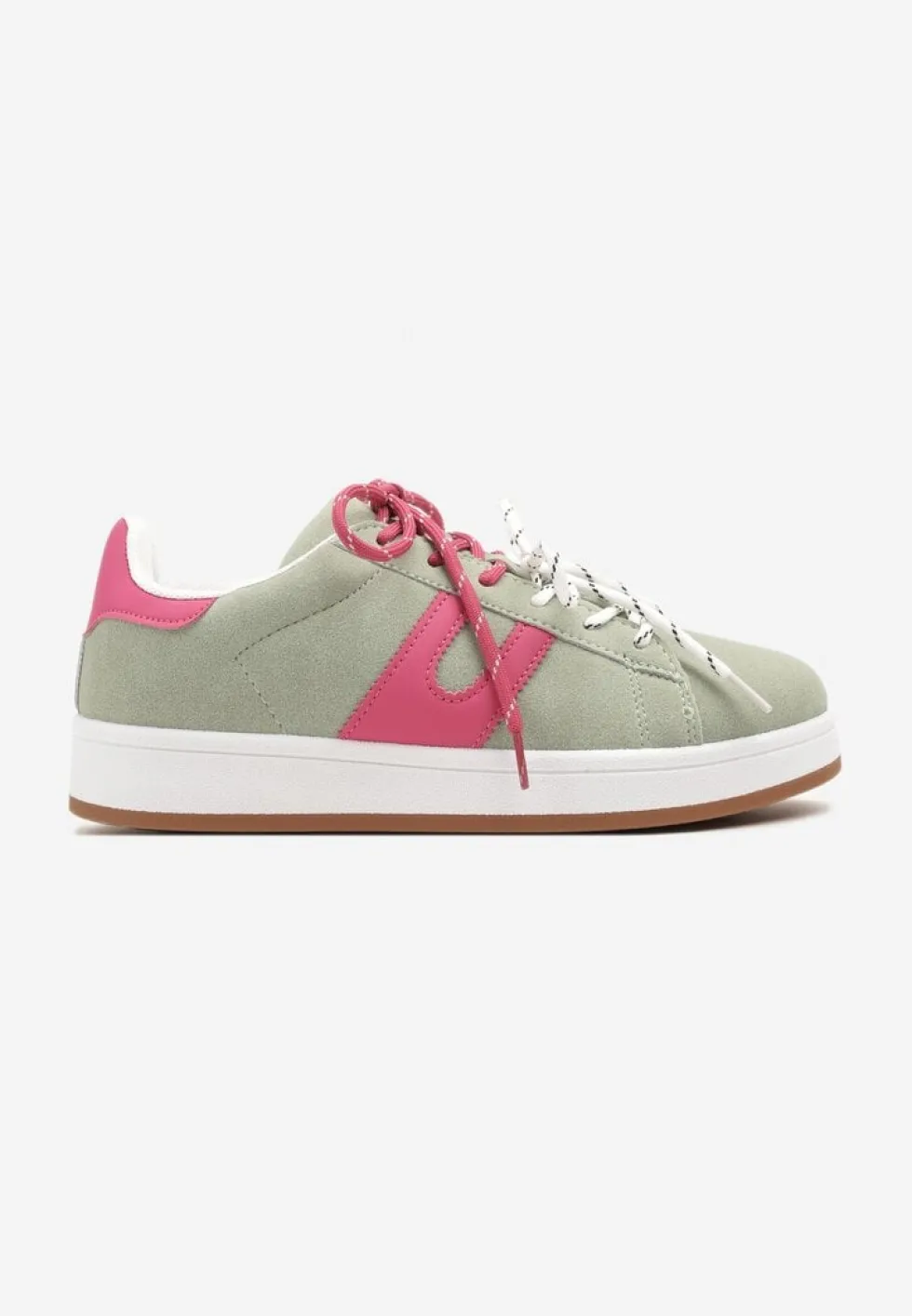 Zielono-Fuksjowe Sneakersy Ozdobione Geometrycznym Motywem Telindrela