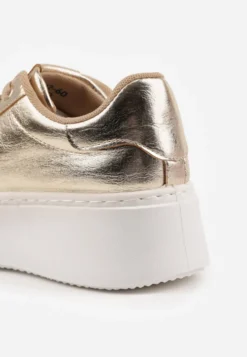 Złote Sneakersy na Grubej Podeszwie Cernanda