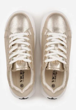 Złote Sneakersy VICES Ozdobione Gwiazdą i Błyszczącą Wstawką Oranatta
