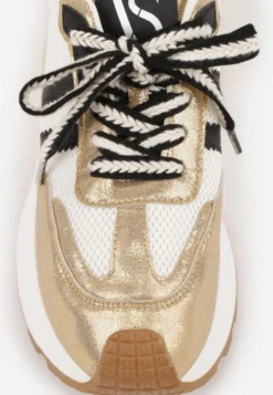 Złote Streetwearowe Sneakersy Chunky VICES na Platformie Ilnatea
