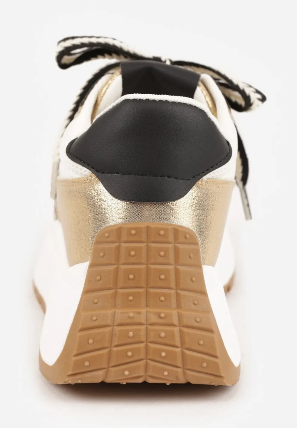 Złote Streetwearowe Sneakersy Chunky VICES na Platformie Ilnatea
